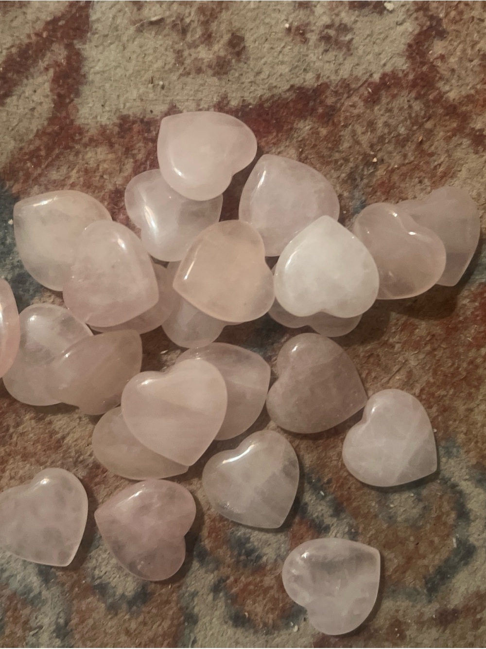 Rose Quartz Heart Tumbled Stones - Pink Healing Crystal - Picture 3 of 3